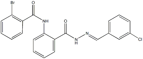 2-bromo-N-(2-{[2-(3-chlorobenzylidene)hydrazino]carbonyl}phenyl)benzamide Struktur