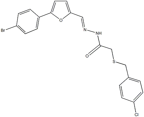 N'-{[5-(4-bromophenyl)-2-furyl]methylene}-2-[(4-chlorobenzyl)sulfanyl]acetohydrazide Struktur