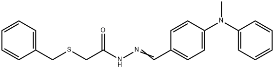 2-(benzylsulfanyl)-N'-[4-(methylanilino)benzylidene]acetohydrazide Struktur