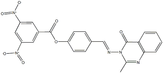 4-{[(2-methyl-4-oxo-3(4H)-quinazolinyl)imino]methyl}phenyl 3,5-bisnitrobenzoate Struktur