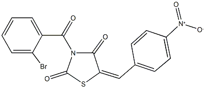 3-(2-bromobenzoyl)-5-{4-nitrobenzylidene}-1,3-thiazolidine-2,4-dione Struktur