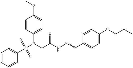 N-(4-methoxyphenyl)-N-{2-oxo-2-[2-(4-propoxybenzylidene)hydrazino]ethyl}benzenesulfonamide Struktur