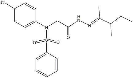 N-(4-chlorophenyl)-N-{2-[2-(1,2-dimethylbutylidene)hydrazino]-2-oxoethyl}benzenesulfonamide Struktur