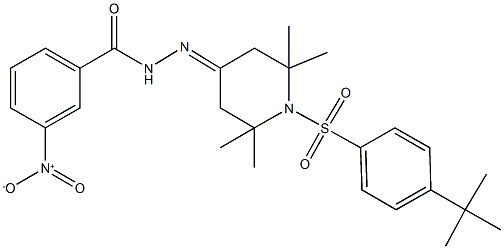 N'-{1-[(4-tert-butylphenyl)sulfonyl]-2,2,6,6-tetramethyl-4-piperidinylidene}-3-nitrobenzohydrazide Struktur