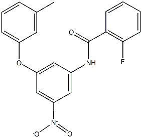 2-fluoro-N-[3-nitro-5-(3-methylphenoxy)phenyl]benzamide Struktur