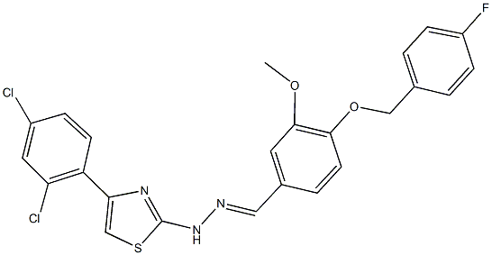 4-[(4-fluorobenzyl)oxy]-3-methoxybenzaldehyde [4-(2,4-dichlorophenyl)-1,3-thiazol-2-yl]hydrazone Struktur