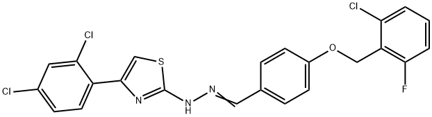 4-[(2-chloro-6-fluorobenzyl)oxy]benzaldehyde [4-(2,4-dichlorophenyl)-1,3-thiazol-2-yl]hydrazone Struktur