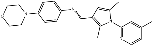 N-{[2,5-dimethyl-1-(4-methyl-2-pyridinyl)-1H-pyrrol-3-yl]methylene}-N-[4-(4-morpholinyl)phenyl]amine Struktur