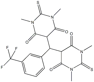 5-{(1,3-dimethyl-4,6-dioxo-2-thioxohexahydro-5-pyrimidinyl)[3-(trifluoromethyl)phenyl]methyl}-1,3-dimethyl-2-thioxodihydro-4,6(1H,5H)-pyrimidinedione Struktur