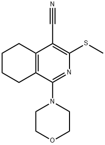 3-(methylsulfanyl)-1-(4-morpholinyl)-5,6,7,8-tetrahydro-4-isoquinolinecarbonitrile Struktur