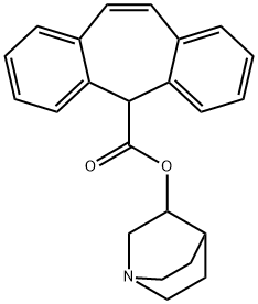 1-azabicyclo[2.2.2]oct-3-yl 5H-dibenzo[a,d]cycloheptene-5-carboxylate Struktur