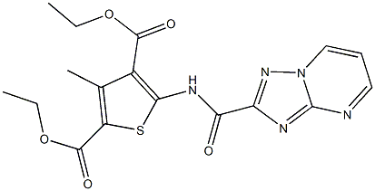 diethyl 3-methyl-5-[([1,2,4]triazolo[1,5-a]pyrimidin-2-ylcarbonyl)amino]-2,4-thiophenedicarboxylate Struktur