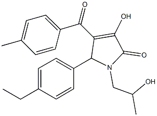 5-(4-ethylphenyl)-3-hydroxy-1-(2-hydroxypropyl)-4-(4-methylbenzoyl)-1,5-dihydro-2H-pyrrol-2-one Struktur