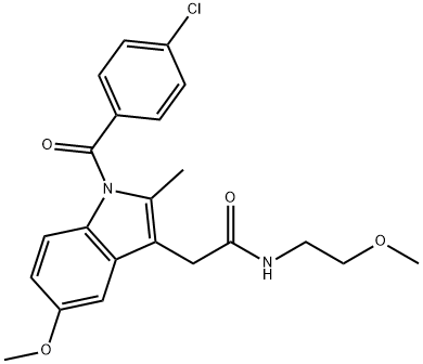 2-[1-(4-chlorobenzoyl)-5-methoxy-2-methyl-1H-indol-3-yl]-N-(2-methoxyethyl)acetamide Struktur