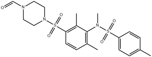 N-{3-[(4-formyl-1-piperazinyl)sulfonyl]-2,6-dimethylphenyl}-N,4-dimethylbenzenesulfonamide Struktur