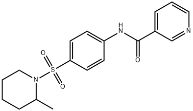 N-{4-[(2-methyl-1-piperidinyl)sulfonyl]phenyl}nicotinamide Struktur