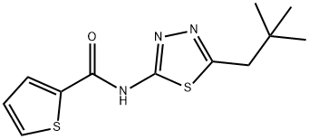 N-(5-neopentyl-1,3,4-thiadiazol-2-yl)thiophene-2-carboxamide Struktur