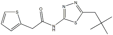 N-(5-neopentyl-1,3,4-thiadiazol-2-yl)-2-thien-2-ylacetamide Struktur