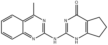 2-[(4-methyl-2-quinazolinyl)amino]-1,5,6,7-tetrahydro-4H-cyclopenta[d]pyrimidin-4-one Struktur