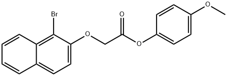 4-methoxyphenyl [(1-bromo-2-naphthyl)oxy]acetate Struktur