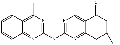 7,7-dimethyl-2-[(4-methyl-2-quinazolinyl)amino]-7,8-dihydro-5(6H)-quinazolinone Struktur