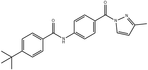 4-tert-butyl-N-{4-[(3-methyl-1H-pyrazol-1-yl)carbonyl]phenyl}benzamide Struktur