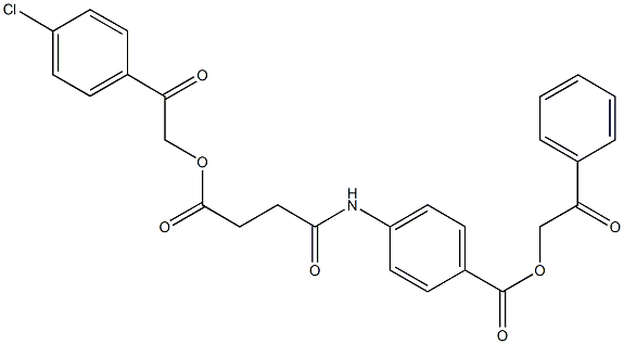 2-oxo-2-phenylethyl 4-({4-[2-(4-chlorophenyl)-2-oxoethoxy]-4-oxobutanoyl}amino)benzoate Struktur