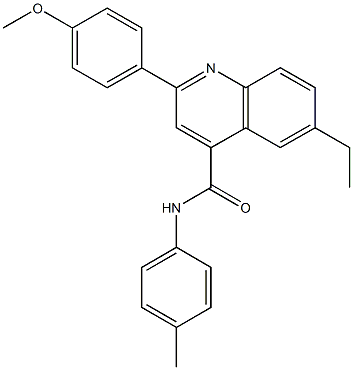 6-ethyl-2-(4-methoxyphenyl)-N-(4-methylphenyl)-4-quinolinecarboxamide Struktur