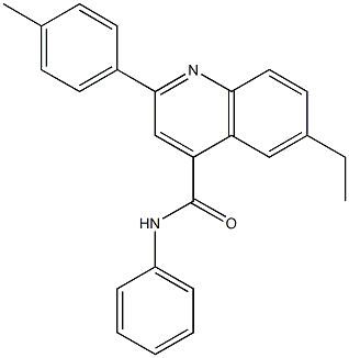 6-ethyl-2-(4-methylphenyl)-N-phenyl-4-quinolinecarboxamide Struktur