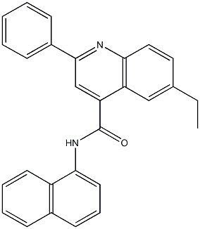 6-ethyl-N-(1-naphthyl)-2-phenyl-4-quinolinecarboxamide Struktur