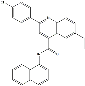 2-(4-chlorophenyl)-6-ethyl-N-(1-naphthyl)-4-quinolinecarboxamide Struktur