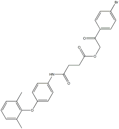 2-(4-bromophenyl)-2-oxoethyl 4-[4-(2,6-dimethylphenoxy)anilino]-4-oxobutanoate Struktur