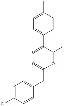 1-methyl-2-(4-methylphenyl)-2-oxoethyl (4-chlorophenyl)acetate Struktur