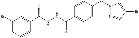 3-bromo-N'-{4-[(4-bromo-1H-pyrazol-1-yl)methyl]benzoyl}benzohydrazide Struktur