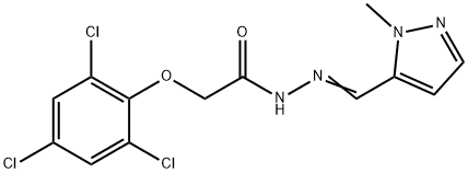 N'-[(1-methyl-1H-pyrazol-5-yl)methylene]-2-(2,4,6-trichlorophenoxy)acetohydrazide Struktur