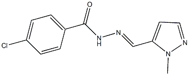 4-chloro-N'-[(1-methyl-1H-pyrazol-5-yl)methylene]benzohydrazide Struktur