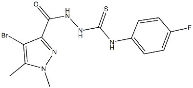 2-[(4-bromo-1,5-dimethyl-1H-pyrazol-3-yl)carbonyl]-N-(4-fluorophenyl)hydrazinecarbothioamide Struktur