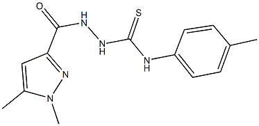 2-[(1,5-dimethyl-1H-pyrazol-3-yl)carbonyl]-N-(4-methylphenyl)hydrazinecarbothioamide Struktur