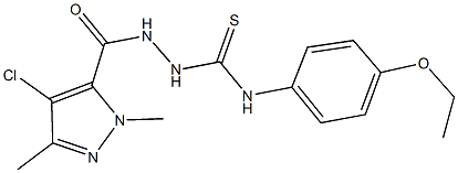 2-[(4-chloro-1,3-dimethyl-1H-pyrazol-5-yl)carbonyl]-N-(4-ethoxyphenyl)hydrazinecarbothioamide Struktur