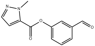 3-formylphenyl 1-methyl-1H-pyrazole-5-carboxylate Struktur