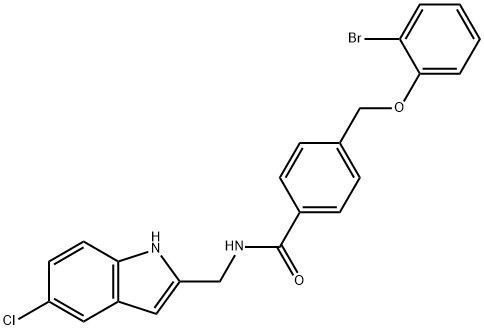 4-[(2-bromophenoxy)methyl]-N-[(5-chloro-1H-indol-2-yl)methyl]benzamide Struktur