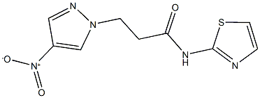 3-{4-nitro-1H-pyrazol-1-yl}-N-(1,3-thiazol-2-yl)propanamide Struktur