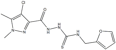 2-[(4-chloro-1,5-dimethyl-1H-pyrazol-3-yl)carbonyl]-N-(2-furylmethyl)hydrazinecarbothioamide Struktur