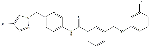 3-[(3-bromophenoxy)methyl]-N-{4-[(4-bromo-1H-pyrazol-1-yl)methyl]phenyl}benzamide Struktur