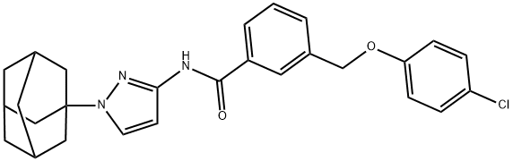 N-[1-(1-adamantyl)-1H-pyrazol-3-yl]-3-[(4-chlorophenoxy)methyl]benzamide Struktur