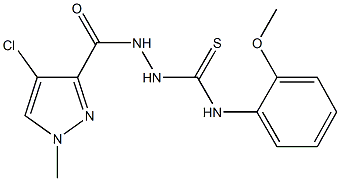 2-[(4-chloro-1-methyl-1H-pyrazol-3-yl)carbonyl]-N-(2-methoxyphenyl)hydrazinecarbothioamide Struktur