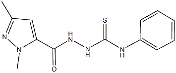 2-[(1,3-dimethyl-1H-pyrazol-5-yl)carbonyl]-N-phenylhydrazinecarbothioamide Struktur