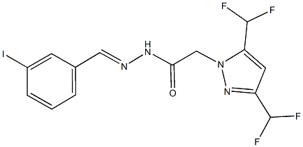 2-[3,5-bis(difluoromethyl)-1H-pyrazol-1-yl]-N'-(3-iodobenzylidene)acetohydrazide Struktur