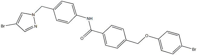 4-[(4-bromophenoxy)methyl]-N-{4-[(4-bromo-1H-pyrazol-1-yl)methyl]phenyl}benzamide Struktur