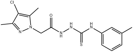 2-[(4-chloro-3,5-dimethyl-1H-pyrazol-1-yl)acetyl]-N-(3-methylphenyl)hydrazinecarbothioamide Struktur